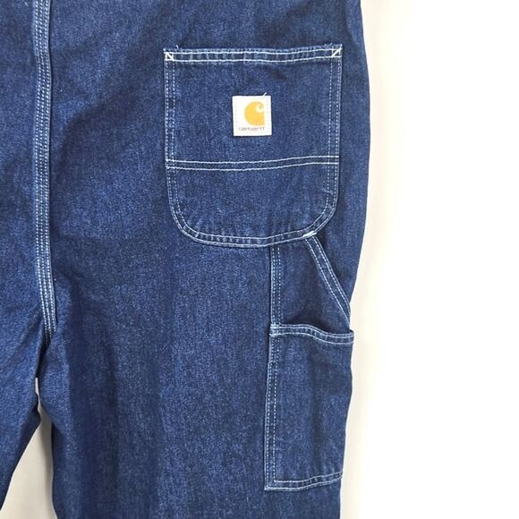 Carhartt Dungaree Fit Utility Blue Carpenter Jeans Workwear Men's 42x30 - Picture 7 of 13